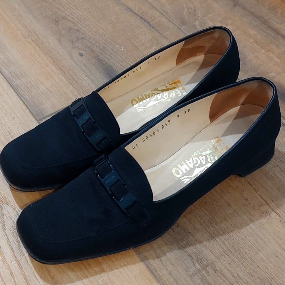 Salvatore Ferragamo Slip on Square toe Loafer style/pumps.